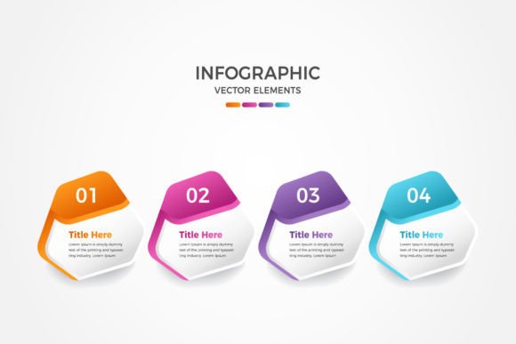 Four Steps Colorful Infographic Elements: A Strategic Tool for Clarity and Communication
