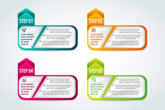 Infographic Arrow Four Step Design: The Visual Framework for Modern Communication
