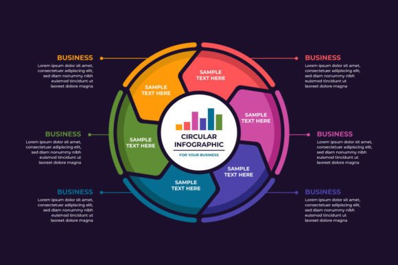 The Circular Infographic Business Template: Mapping Success in a Simple Loop